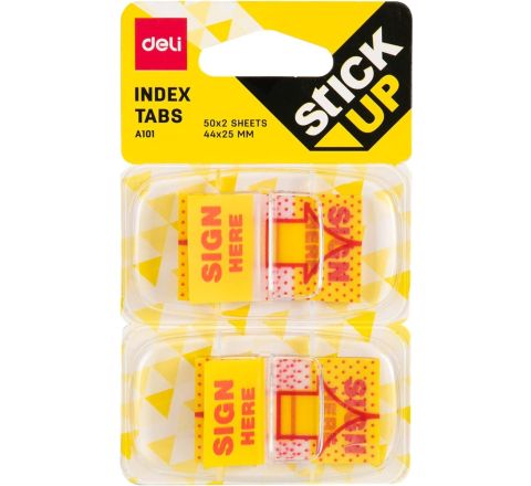 DELI A10101 DELI INDEX TABS SIGN HERE (2  x 50 PCS)