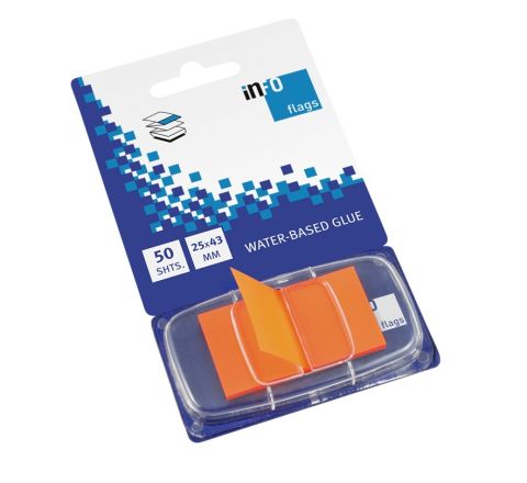 INFO 7728-12 ORANGE FLAGS 50SHT / PKT