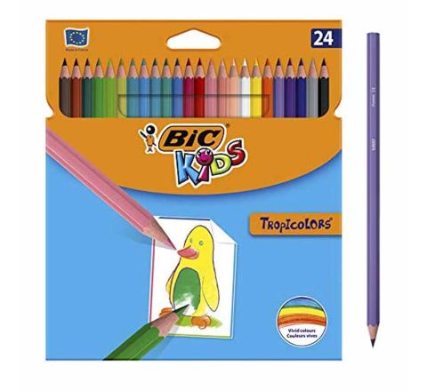 BIC TROPICOLOR COLOR PENCIL, 24 PCS PER PACKET