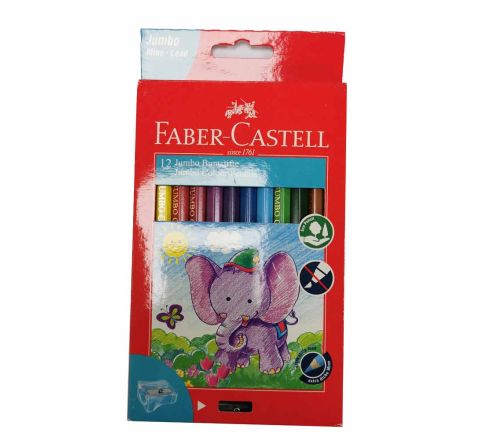 FC-111622 FABER-CASTELL JUMBO COLOR PENCIL, 12 COLOR IN A PACK