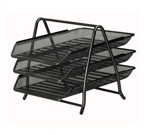 PERFEKT PAPER TRAY 3-TIER NET TYPE - BLACK