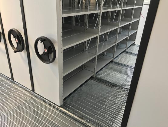 Double decker office storage shelves